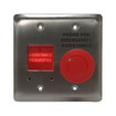 Camden Double gang, push/pull mushroom push button, red, \