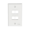 Panduit NK4FNWH 4-Port Keystone Faceplate