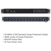 CyberPower Rackbar Surge Protector, 120V/15A, 12 Outlets, 15 Foot Power Cord, 1U Rackmount, UL Listed