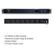 CyberPower 120V 2F / 8R Out 5-15P 15FT Cord 15A Metered PDU 1U 10 Out 5-15R