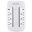 CyberPower Swivel 120V 2 USB 3.6A Type a & C 900J $75K CEG Wall TAP White - CSP600WSURC5