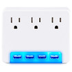 CyberPower 3 AC Outlet Wall TAP 125V 4 USB 3.4A Ports Glow 1-YR Warr - P3WUH