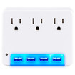 CyberPower 3 AC Outlet Wall TAP 125 4 USB 3.4A Ports Night Light 1-YR - P3WUN