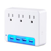 CyberPower 3 AC Outlet Wall TAP 125 4 USB 3.4A Ports Night Light 1-YR - P3WUN - view 3