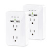 CyberPower 2-PACK 2-OUTLET Wall-tap with 2 USB Charging Ports 2.1A (shared) Whit - view 3