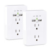 CyberPower 2-PACK 2-OUTLET Wall-tap with 2 USB Charging Ports 2.1A (shared) Whit - view 4