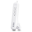 Cyberpower P304UC3 Surge, NEMA 5-15P Input, White - 3 NEMA 5-15R, 3 Type C Outp