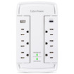 Cyberpower CSP6WSUC Surge 5-15P Input Wall TAP White 6 - NEMA 5-15R; 1 Type