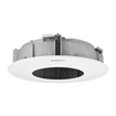 Hanwha security camera SHD-2510FPW white finish ceiling dome detail view