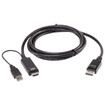 ATEN 6FT. Single Distplay USB AND HDMI TO DP Universal Secure KVM Cable