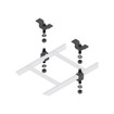 Middle Atlantic 5/8 Slotted Ladder Support Hardware w/ Ceiling Hang Kit 1 Pr Steel - CLH-5/8CHK