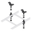 Middle Atlantic 5/8 Slotted Ladder Support Hardware with Ceiling Hang Kit 6 Pieces - CLH-5/8CHK-6