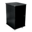 Middle Atlantic MFR Series Mobile Furniture Rack 16 Space 27in. D Melamine Plexi Door 3in. Casters Grained Ebony Ash