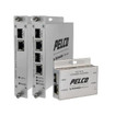 Pelco FMCI-PF1M compact fiber converter showing port connections and indicators