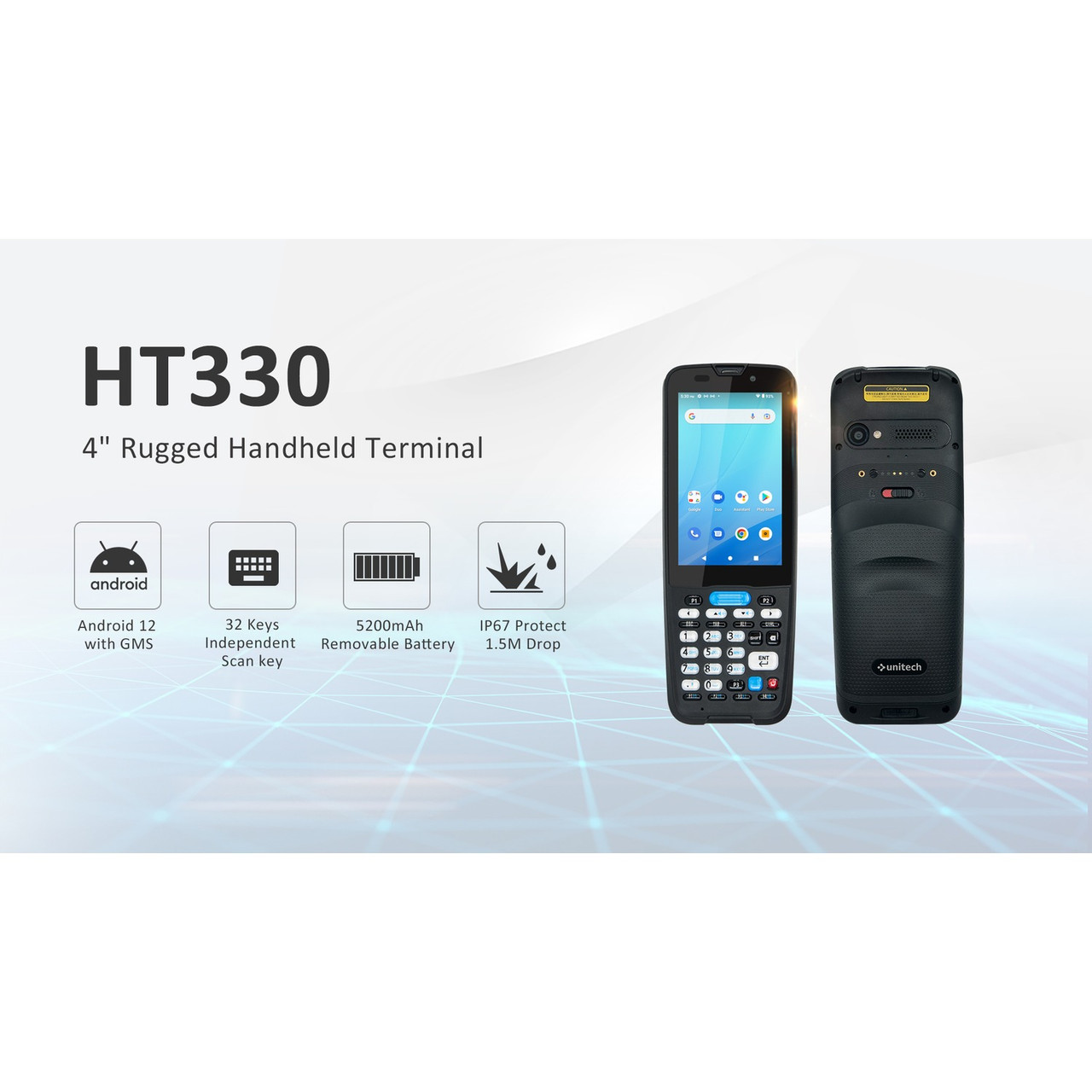 Unitech HT330-QA62TM3G-Z3 Wearable Bluetooth Scanner