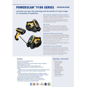 Datalogic PowerScan 9100 PM9100-D910RB 1D Barcode Scanner