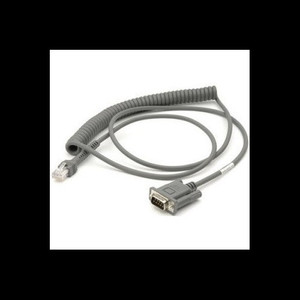 Zebra Cable RS232 9ft. 2.8m Coiled Nixdorf Beetle- 5V Direct Power. - CBA-R09-C09ZAR