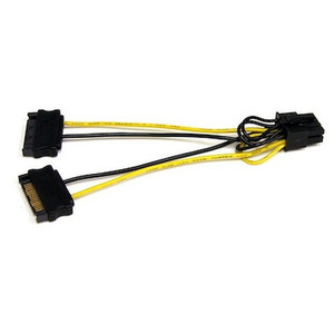 StarTech Convert TWO 15-PIN SATA Power Supply - SATPCIEX8ADP