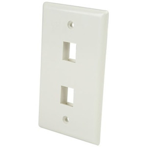 StarTech Dual Outlet RJ45 Universal Wall Plate White - PLATE2WH