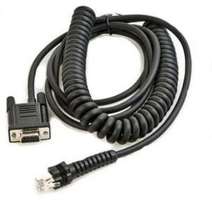 Datalogic CAB-459 RS-232 power cable 9P female coiled connector for industrial automation