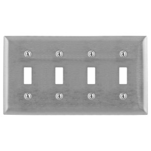 Hubbell SS4L 4-Gang Toggle Plate