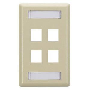 Black Box Keystone Wallplate - Single-gang 4-PORT Ivory - WPT472