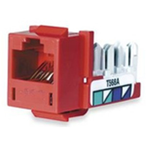Jack, HXJ, CAT5E, 8POS, UNI A/b, RD, Quick-lace Towers Accelerate Termination, M