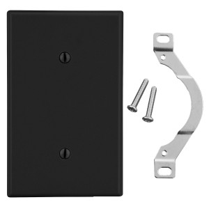 Hubbell Wallplate 1-Gang Strap Mount Blank Black - P14BK