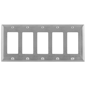 Hubbell SS265 5-Gang GFCI Plate