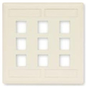 Hubbell Face Plate Rear-Loading 12 Port Double Gang Office White