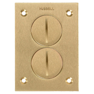 Hubbell S3625 Rectangular Floor Box Cover - Brass