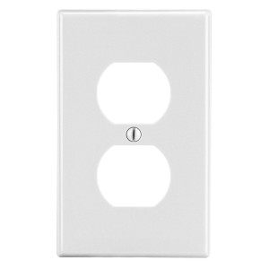 Hubbell Wallplate 1-Gang 1) Duplex White - P8W