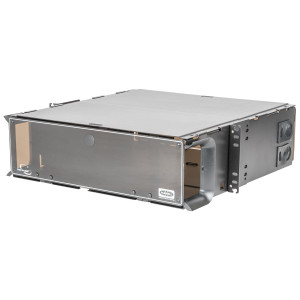 Hubbell Fiber Rackmount Enclosure 3 Unit 12 FSP Panel Unload