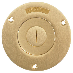 Hubbell S2525 Round Floor Box Cover - Brass
