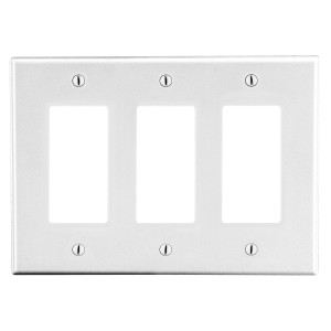 Hubbell Wallplate 3-Gang 3) Decorator White - P263W