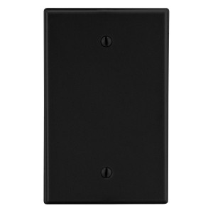 Hubbell Wallplate M-Size 1-Gang Box Mount Blank Black - PJ13