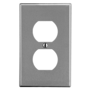 Hubbell Wallplate M-Size 1-Gang 1) Duplex Gray - PJ8GY