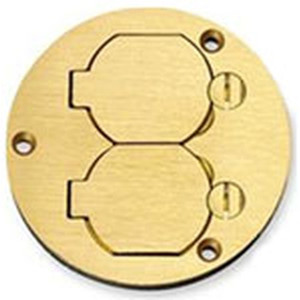 Round Floor Box Cover Duplex Flap Brass