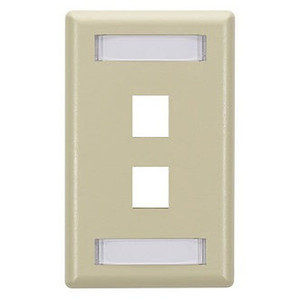 Black Box Keystone Wallplate - Single-gang 2-PORT Ivory - WPT460