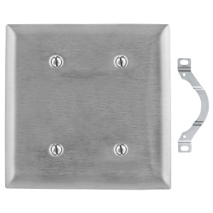 Hubbell SS24 2-Gang Blank Plate - Stainless Steel