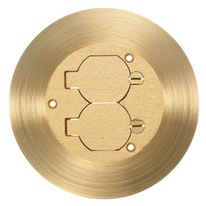 Hubbell SF3925 Round Brass Flap Cover