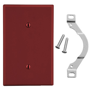 Hubbell Wallplate 1-Gang Strap Mount Blank Red - P14R