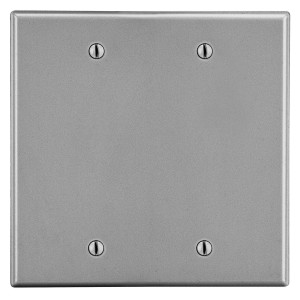 Hubbell Wallplate 2-Gang 2 Box Mount Blank Gray - P23GY