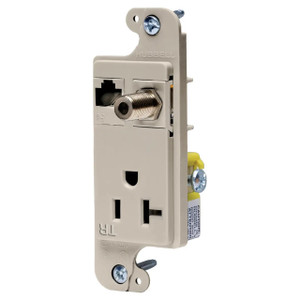 Hubbell RJ620LATR Tamper Resistant Receptacle - Decorator Frame
