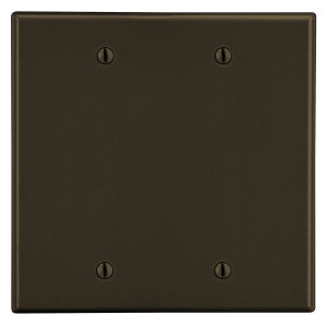 Hubbell Wallplate M-Size 2-Gang 2 Box Mount Blank Brown - PJ
