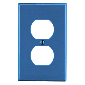 Hubbell Wallplate Mid-Size 1-Gang 1) Duplex Blue - PJ8BL