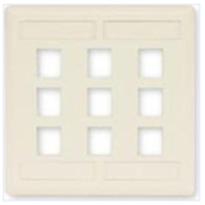 Face Plate Rear-Loading 9 Port Double Gang Office White