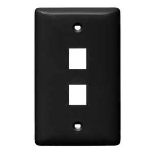 Hubbell NSP12BK 2 Port Wall Plate
