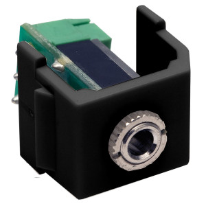 Hubbell AV Connector Stereo Jack 3.5mm ST Black - SF35STBK