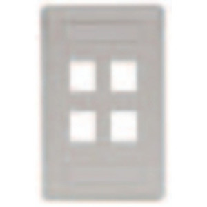 Face Plate Rear-Loading 4 Port Single Gang Gray